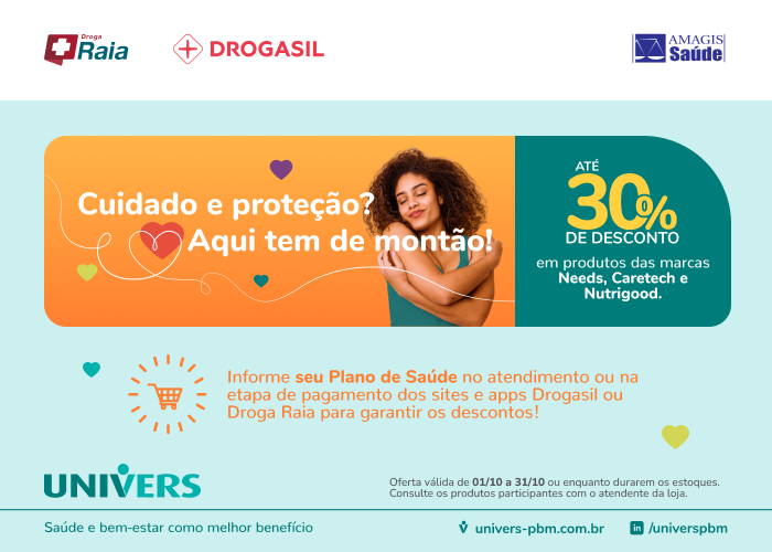 Droga Raia e Drogasil oferecem 30% de desconto para produtos das marcas Needs, Caratech e Nutrigood